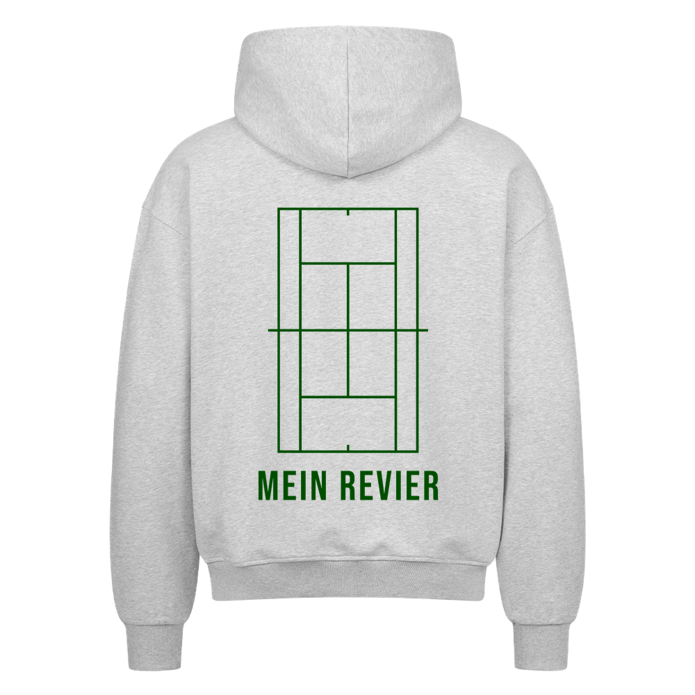 Mein Revier auf Oversized Zip-Hoodie, Farbe grau meliert