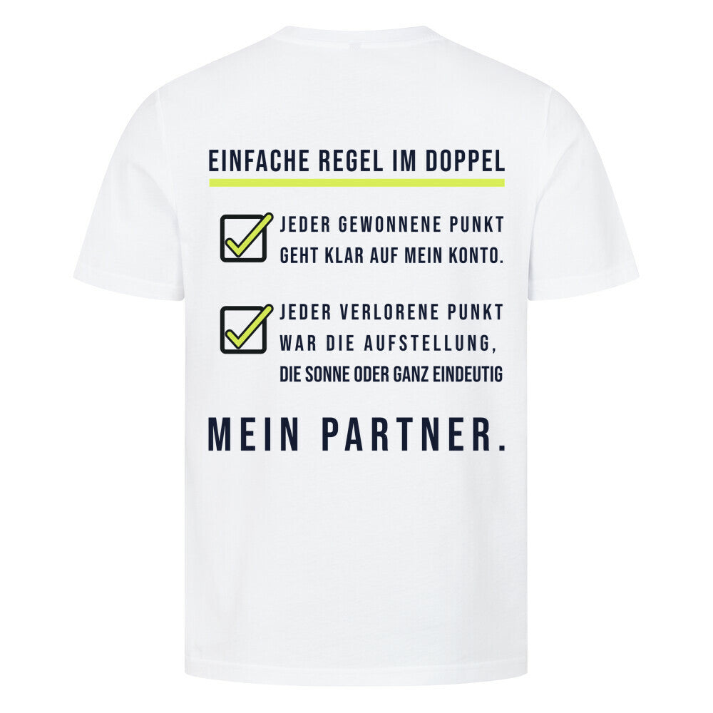Einfache Regel auf T-Shirt, Farbe weiß