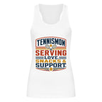 Tennismama Snacks & Support Retro auf Tanktop, Farbe weiß