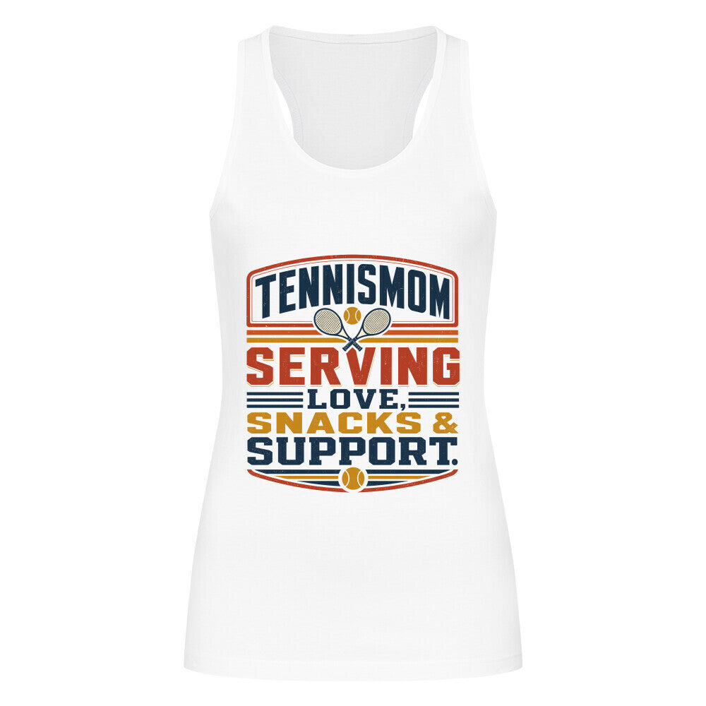 Tennismama Snacks & Support Retro auf Tanktop, Farbe weiß