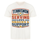 Tennismama Snacks & Support Retro auf T-Shirt, Farbe naturweiß