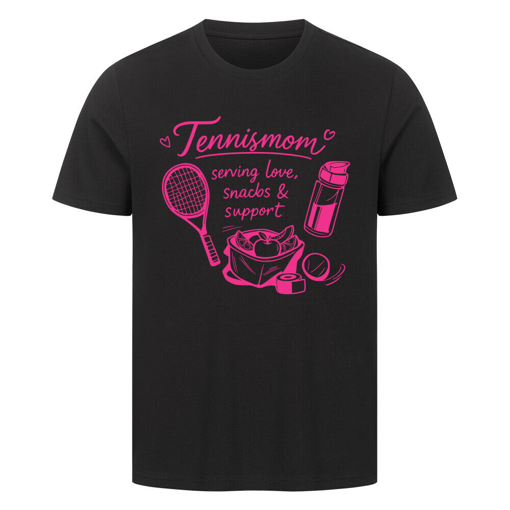 Tennismama Snacks & Support Pink auf T-Shirt, Farbe schwarz