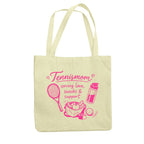 Tennismama Snacks & Support Pink auf Jutebeutel, Farbe natur