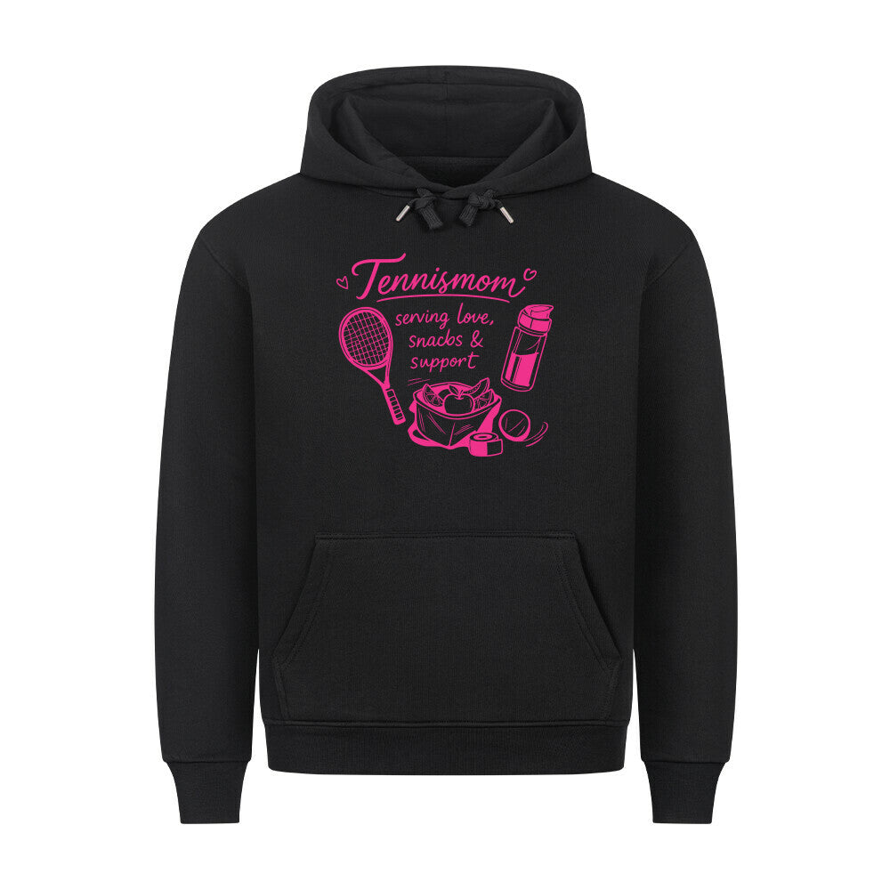 Tennismama Snacks & Support Pink auf Hoodie, Farbe schwarz