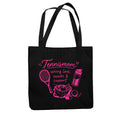 Tennismama Snacks & Support Pink auf Jutebeutel, Farbe schwarz