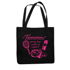 Tennismama Snacks & Support Pink auf Jutebeutel, Farbe schwarz