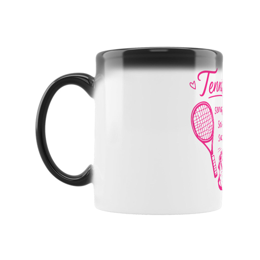 Tennismama Snacks & Support Pink auf Zaubertasse, Farbe schwarz
