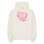 Tennismama Snacks & Support Pink auf Oversized Hoodie, Farbe naturweiß