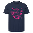 Tennismama Snacks & Support Pink auf T-Shirt, Farbe marineblau