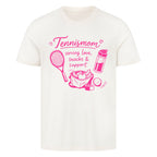 Tennismama Snacks & Support Pink auf T-Shirt, Farbe naturweiß