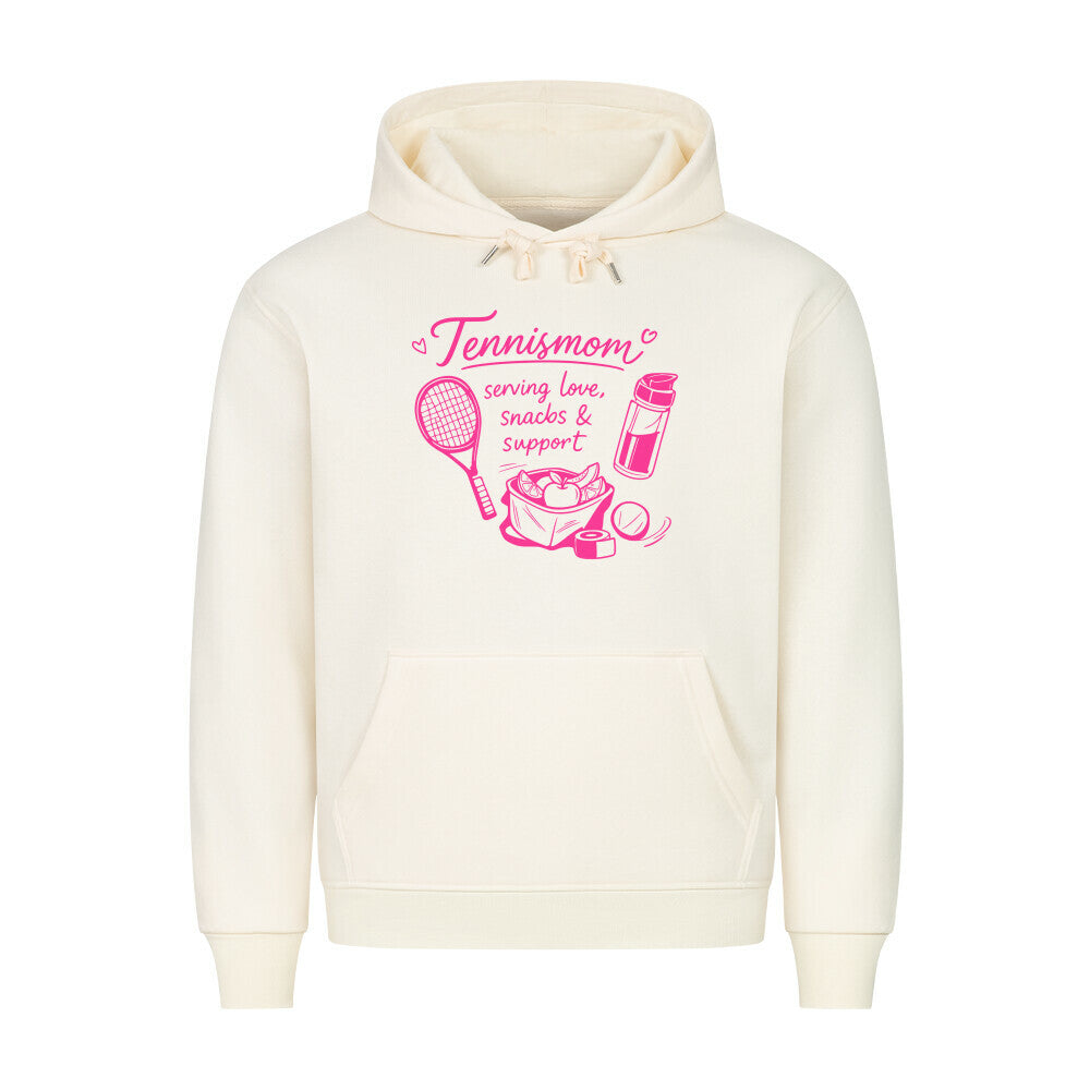 Tennismama Snacks & Support Pink auf Hoodie, Farbe beige