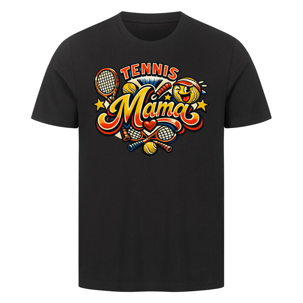 Tennismama Kult auf T-Shirt, Farbe schwarz