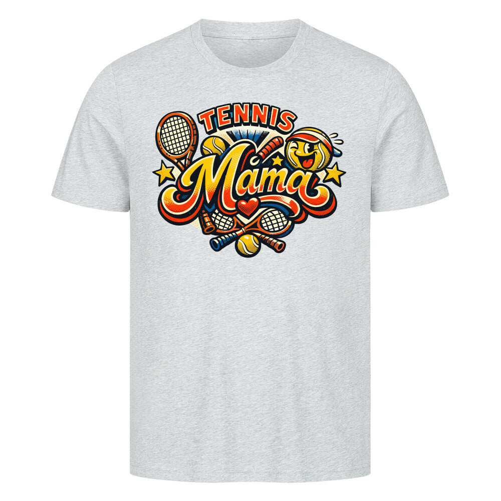 Tennismama Kult auf T-Shirt, Farbe grau meliert