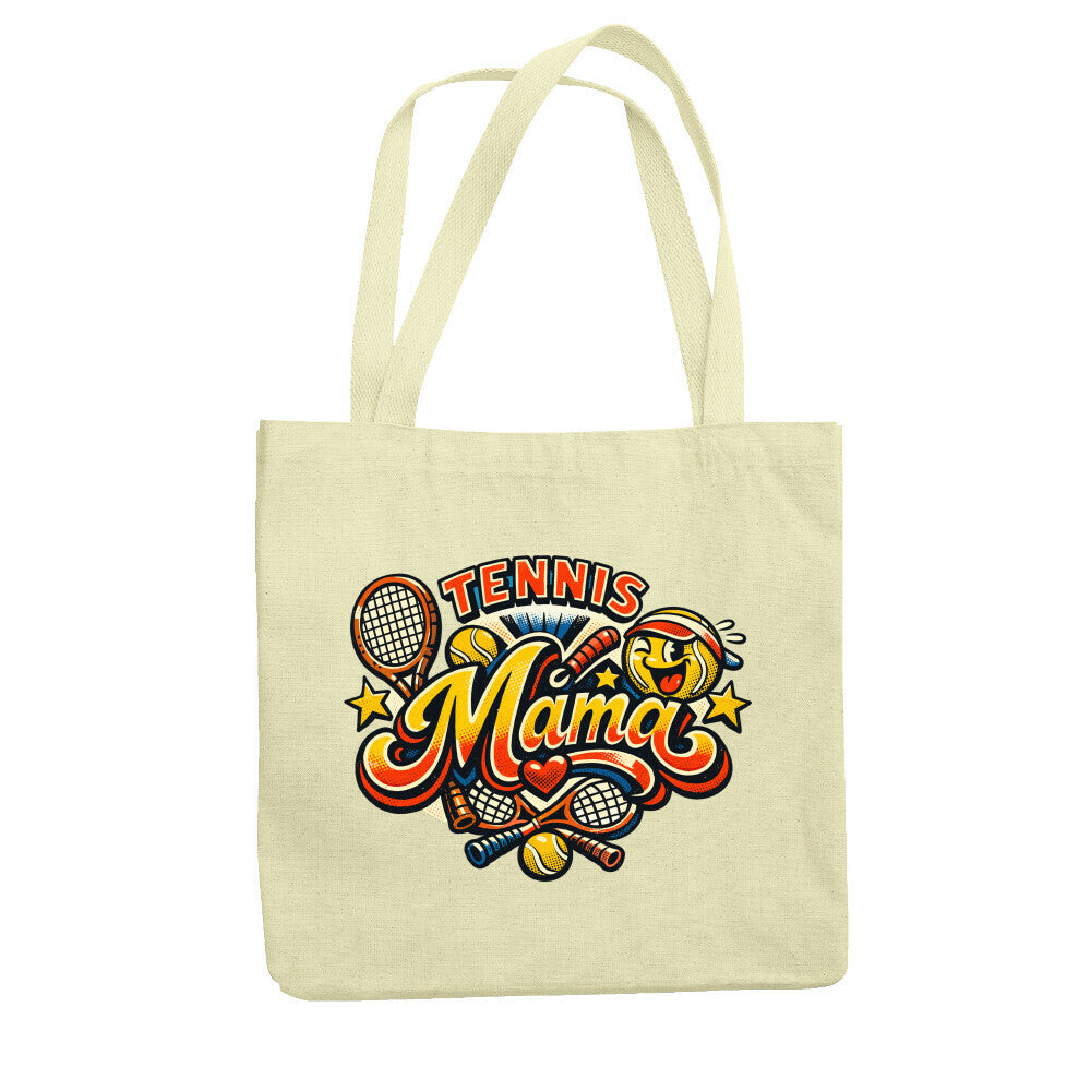 Tennismama Kult auf Jutebeutel, Farbe natur