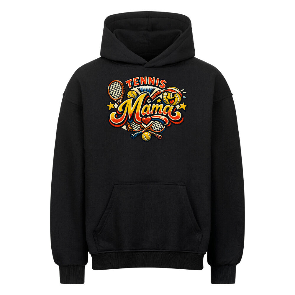 Tennismama Kult auf Oversized Hoodie, Farbe schwarz