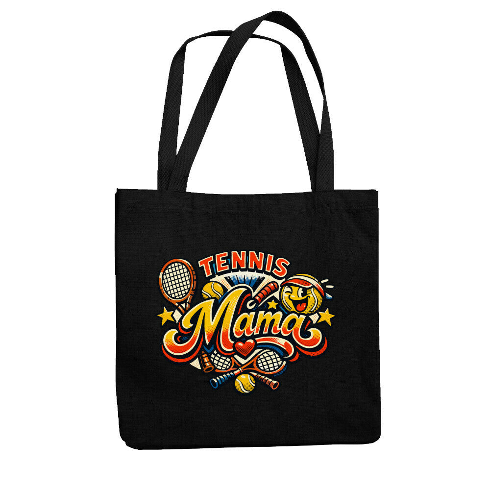 Tennismama Kult auf Jutebeutel, Farbe schwarz