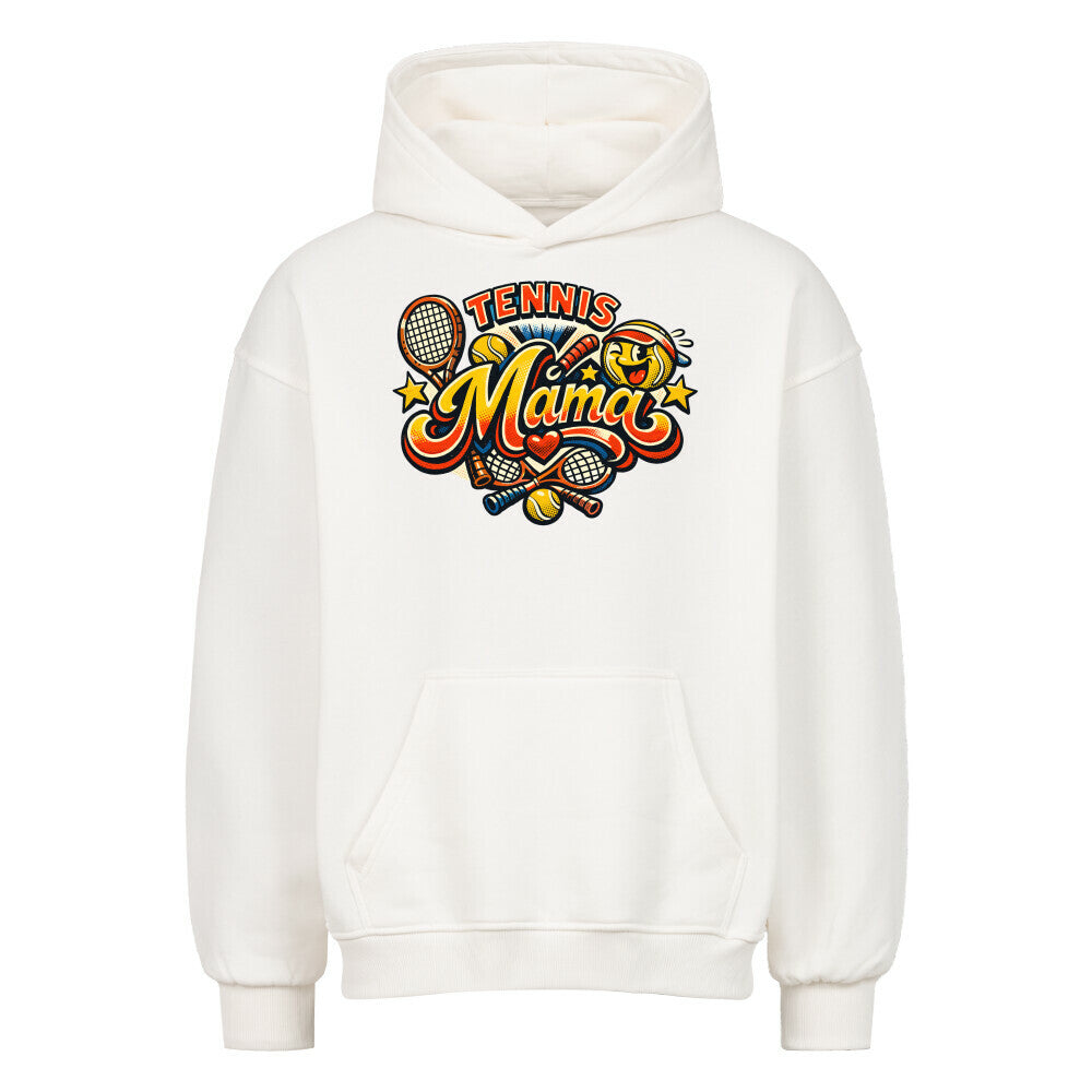 Tennismama Kult auf Oversized Hoodie, Farbe weiß