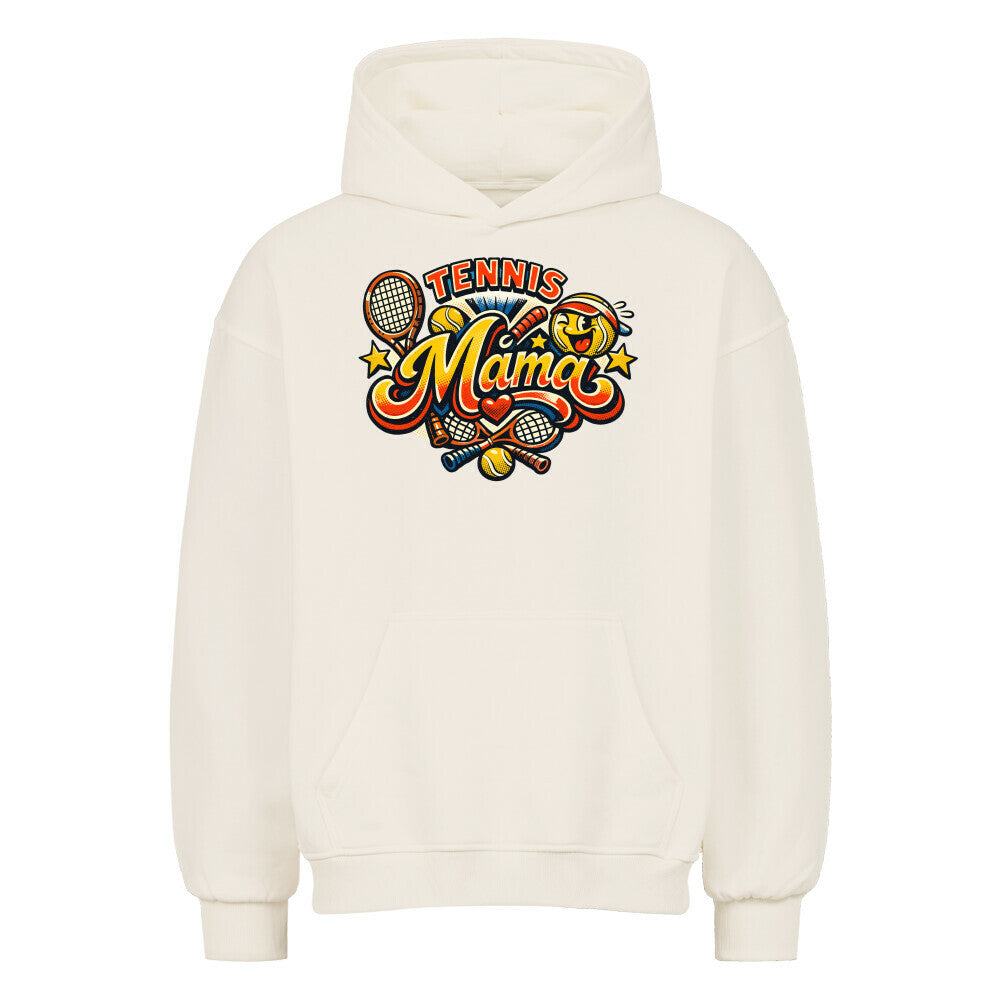 Tennismama Kult auf Oversized Hoodie, Farbe naturweiß