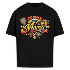 Tennismama Kult auf Oversized Shirt, Farbe schwarz