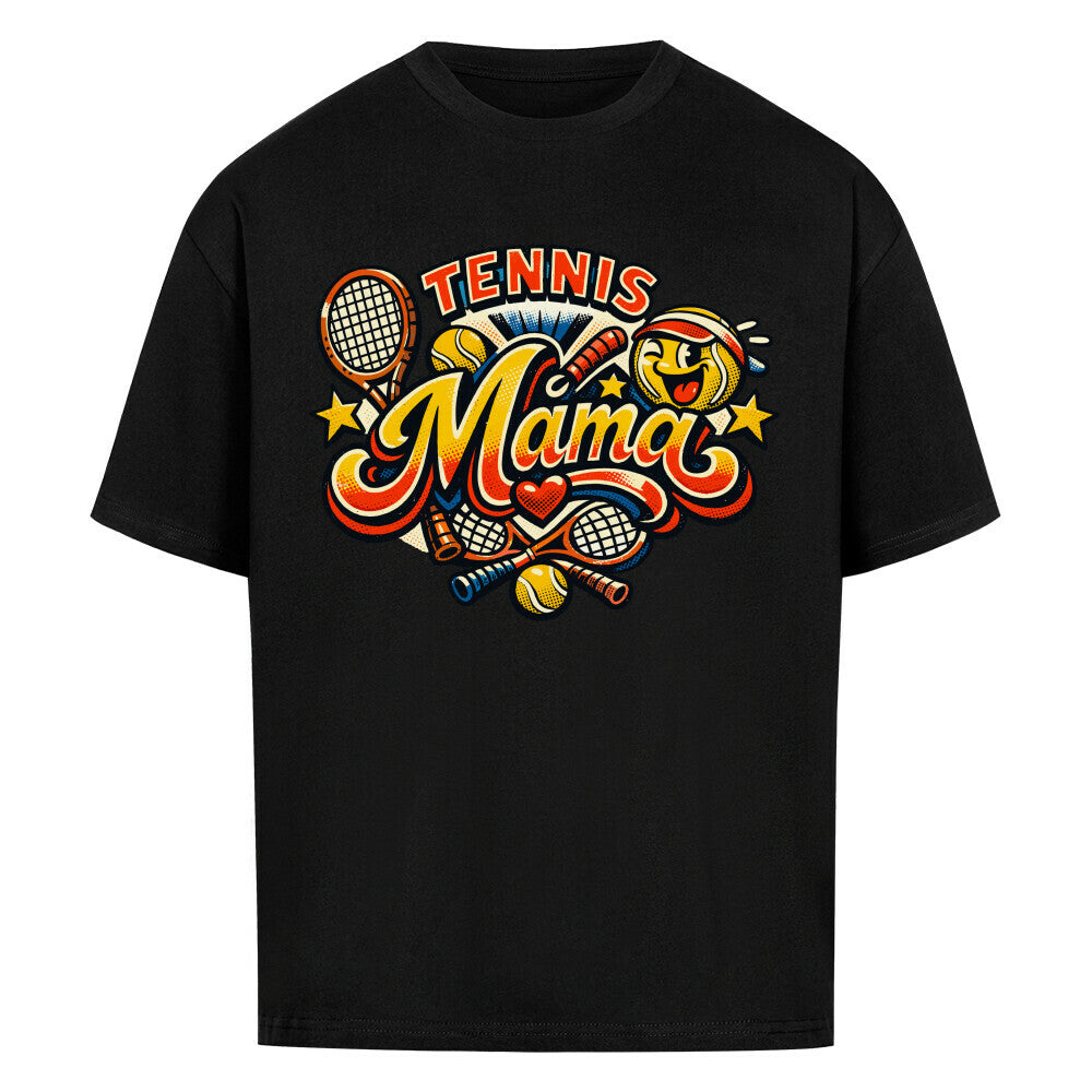 Tennismama Kult auf Oversized Shirt, Farbe schwarz