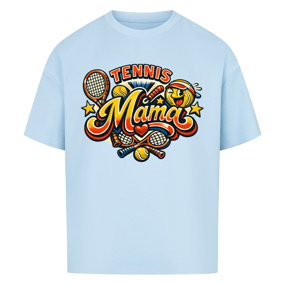 Tennismama Kult auf Oversized Shirt, Farbe babyblau