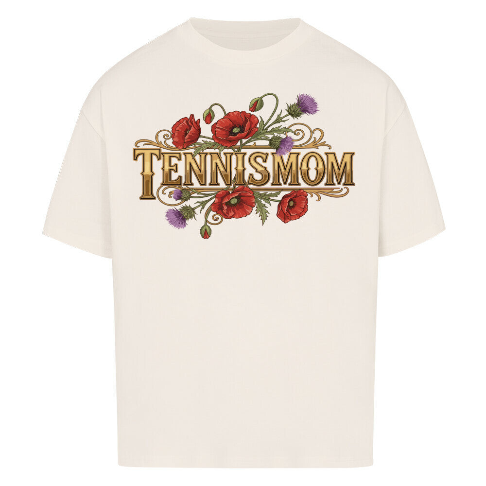 Tennismom Vintage auf Oversized Shirt, Farbe naturweiß