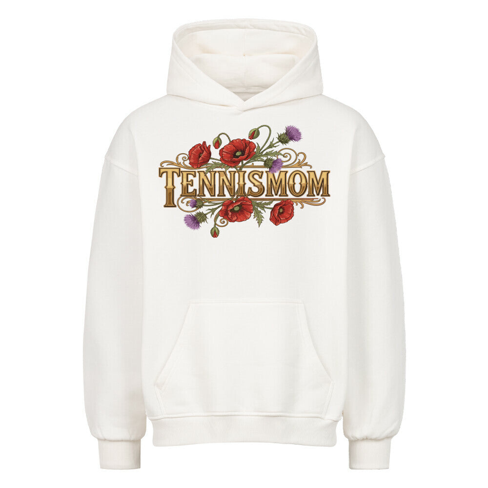 Tennismom Vintage auf Oversized Hoodie, Farbe weiß