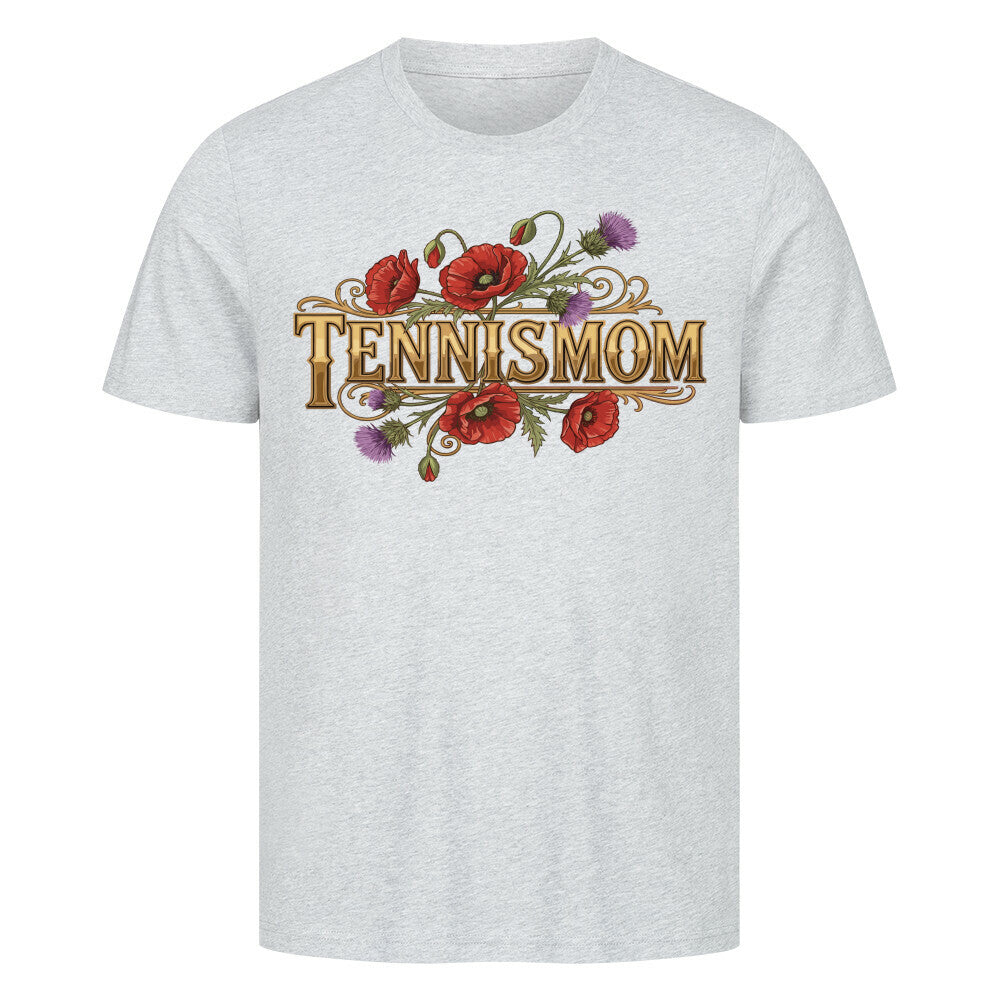 Tennismom Vintage auf T-Shirt, Farbe grau meliert