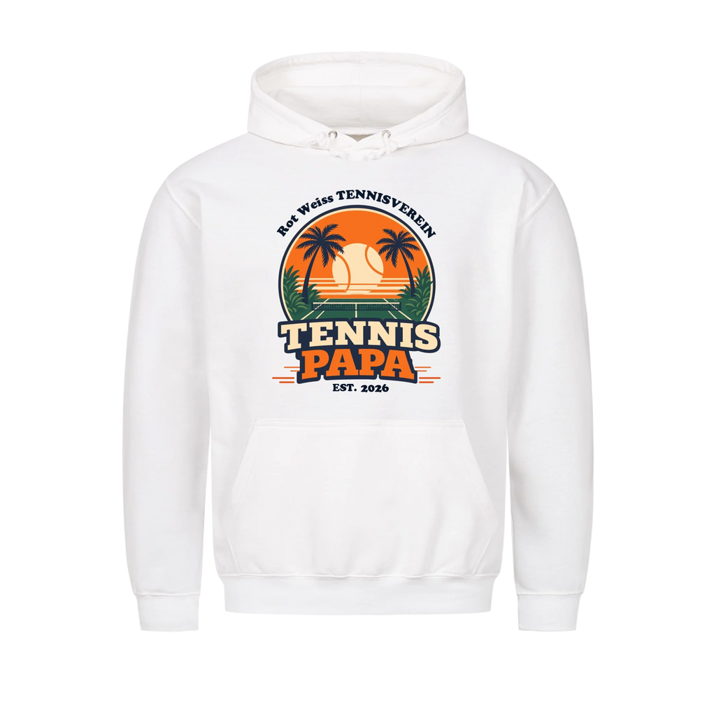 Tennis Papa auf Hoodie, Farbe weiß