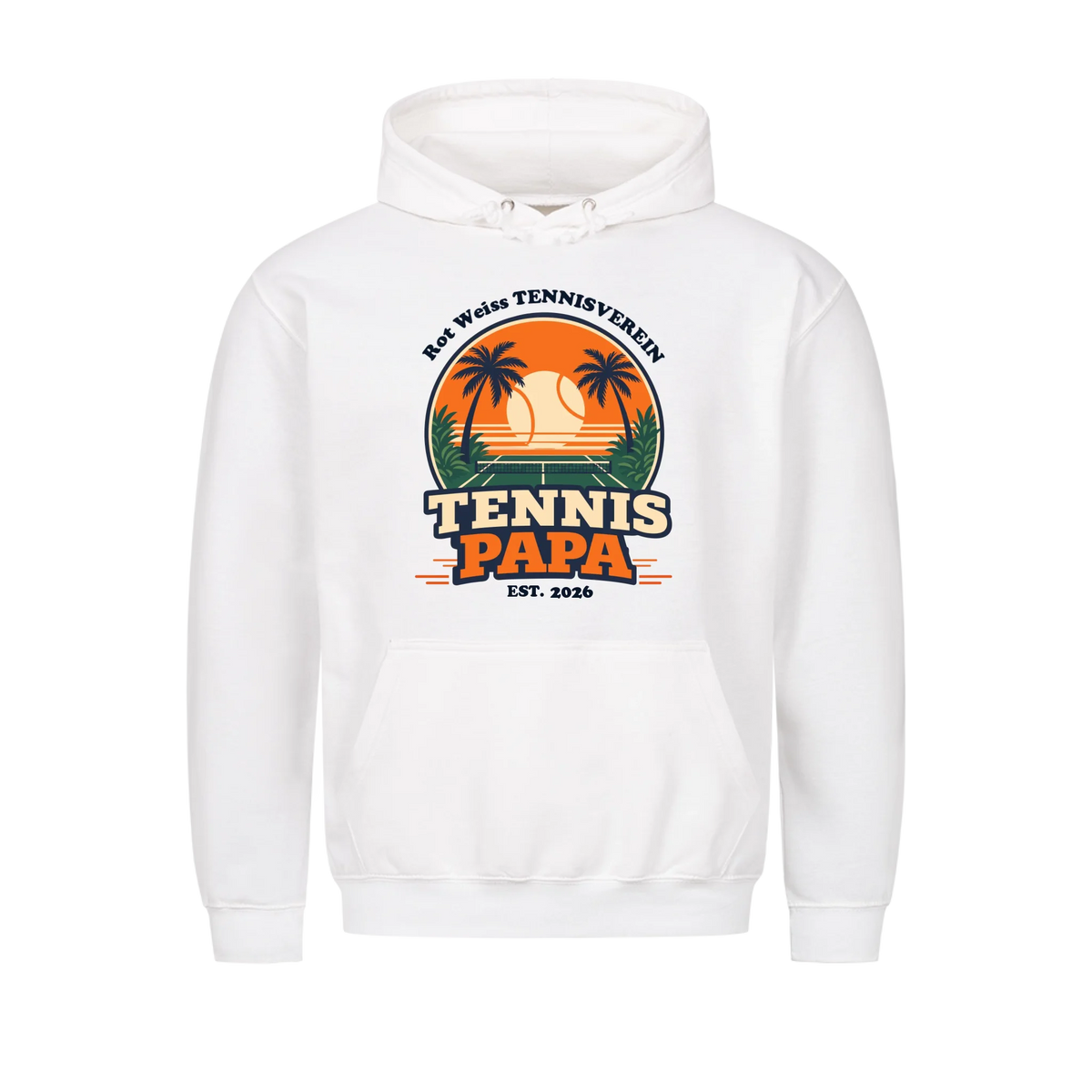 Tennis Papa auf Hoodie, Farbe weiß