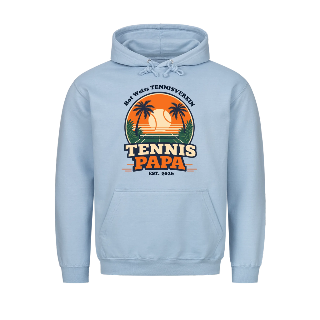 Tennis Papa auf Hoodie, Farbe babyblau