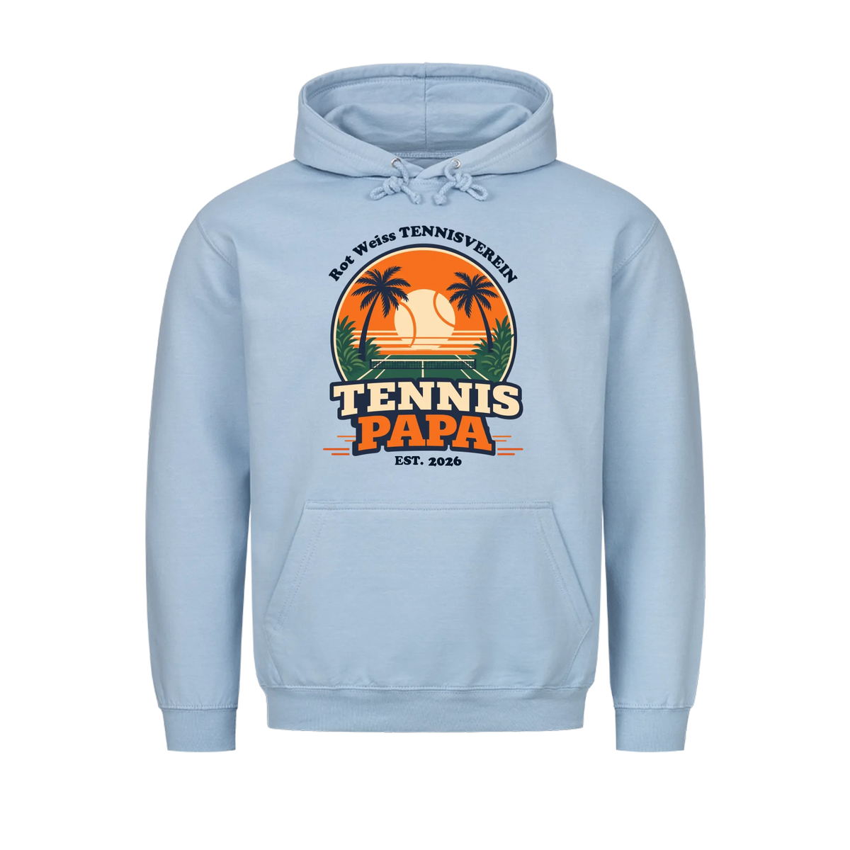 Tennis Papa auf Hoodie, Farbe babyblau