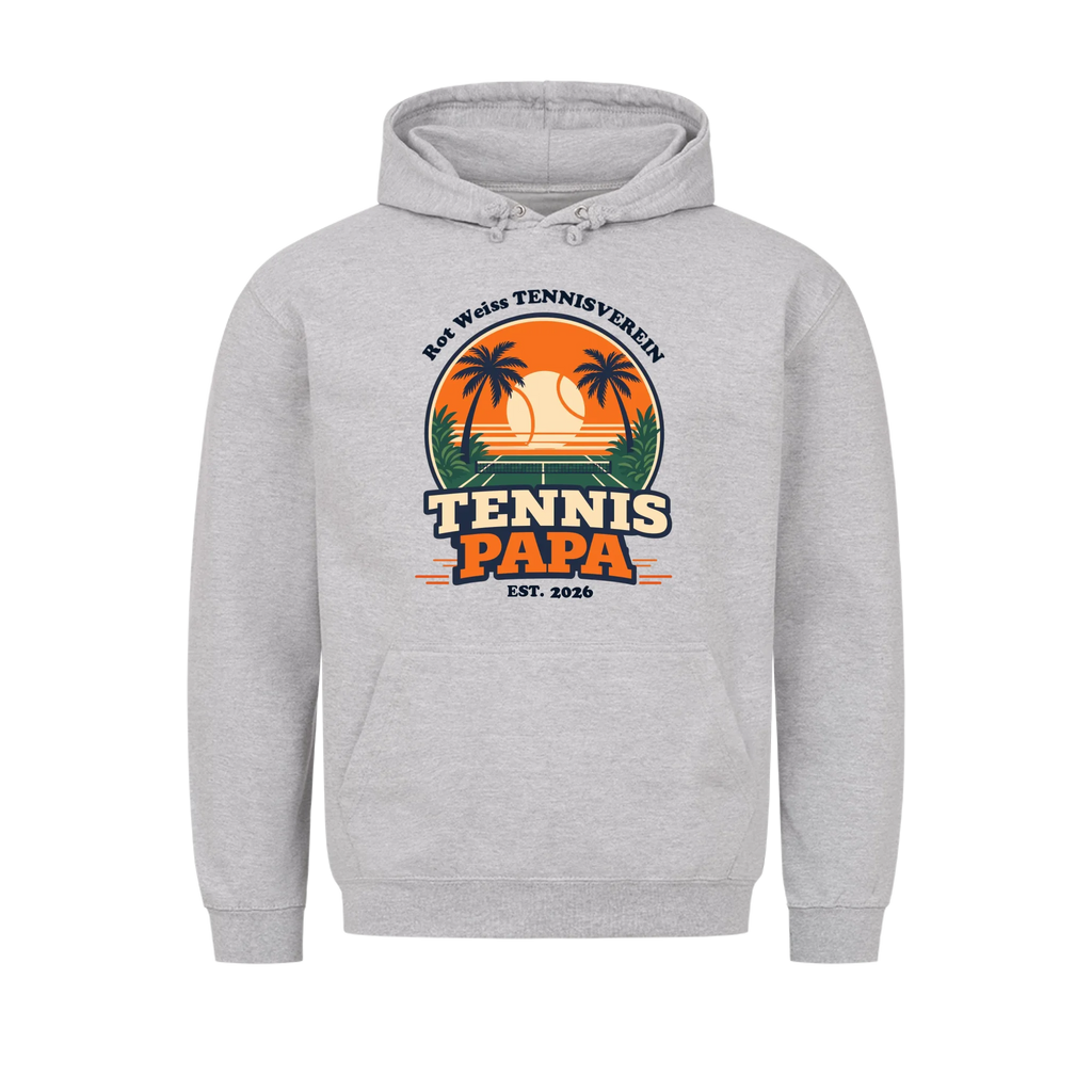 Tennis Papa auf Hoodie, Farbe grau meliert