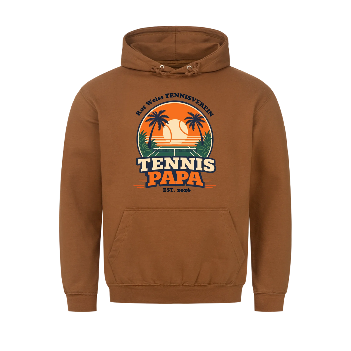 Tennis Papa auf Hoodie, Farbe karamell