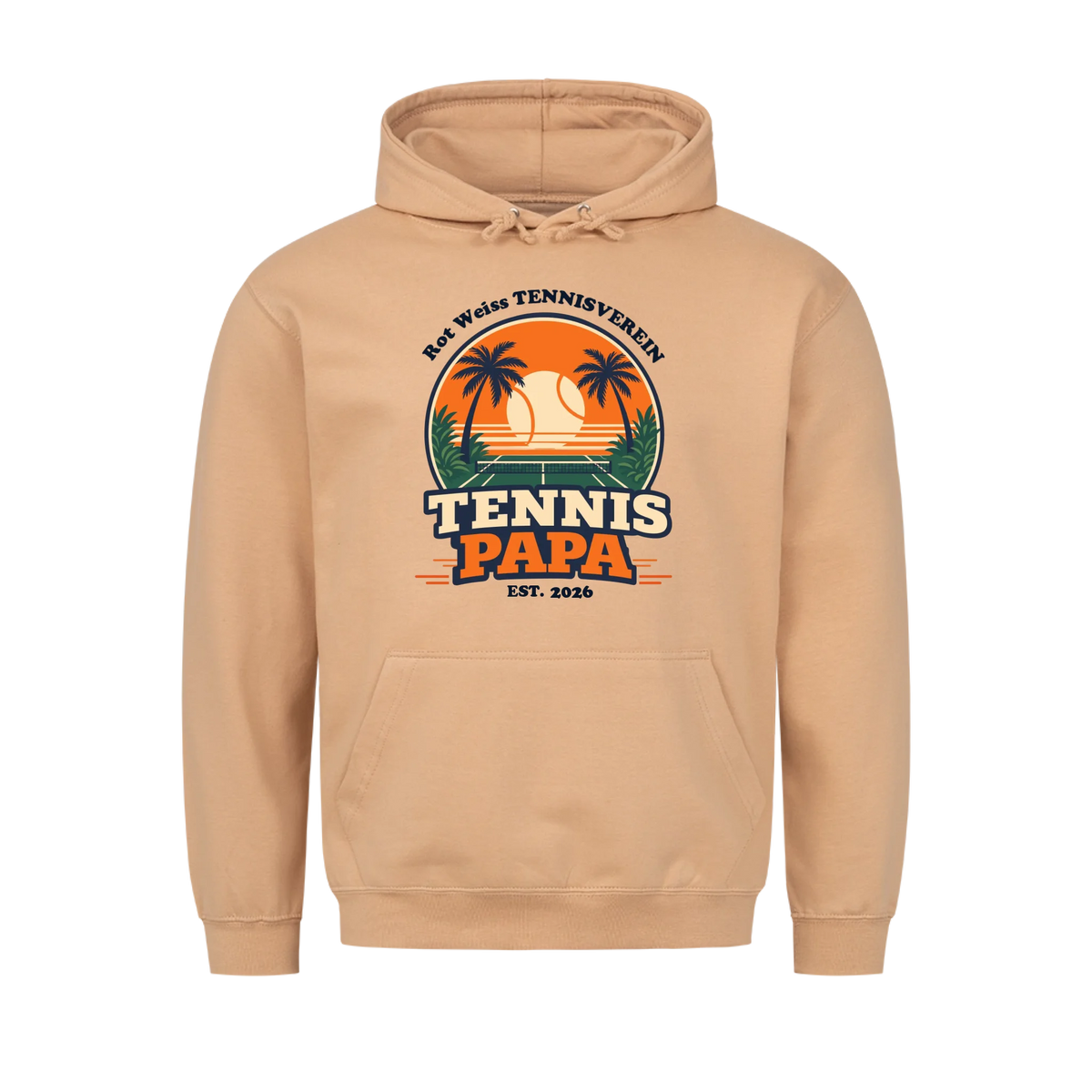 Tennis Papa auf Hoodie, Farbe sand