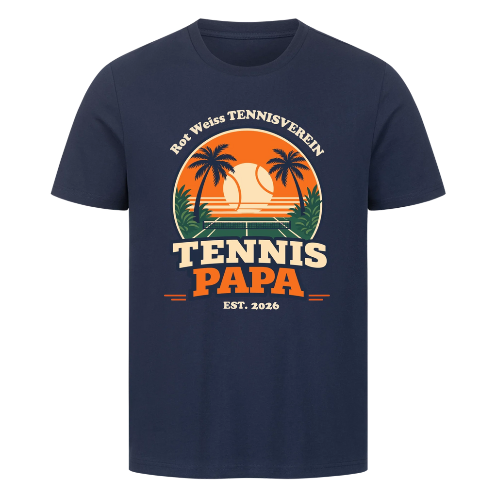 Tennis Papa auf T-Shirt, Farbe marineblau