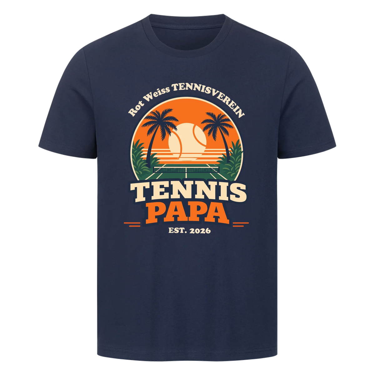 Tennis Papa auf T-Shirt, Farbe marineblau