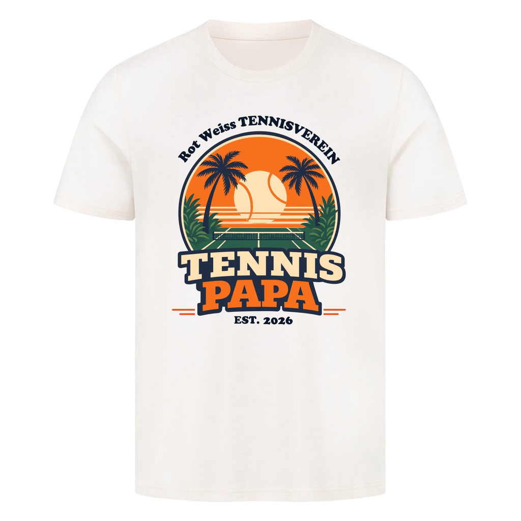 Tennis Papa auf T-Shirt, Farbe naturweiß