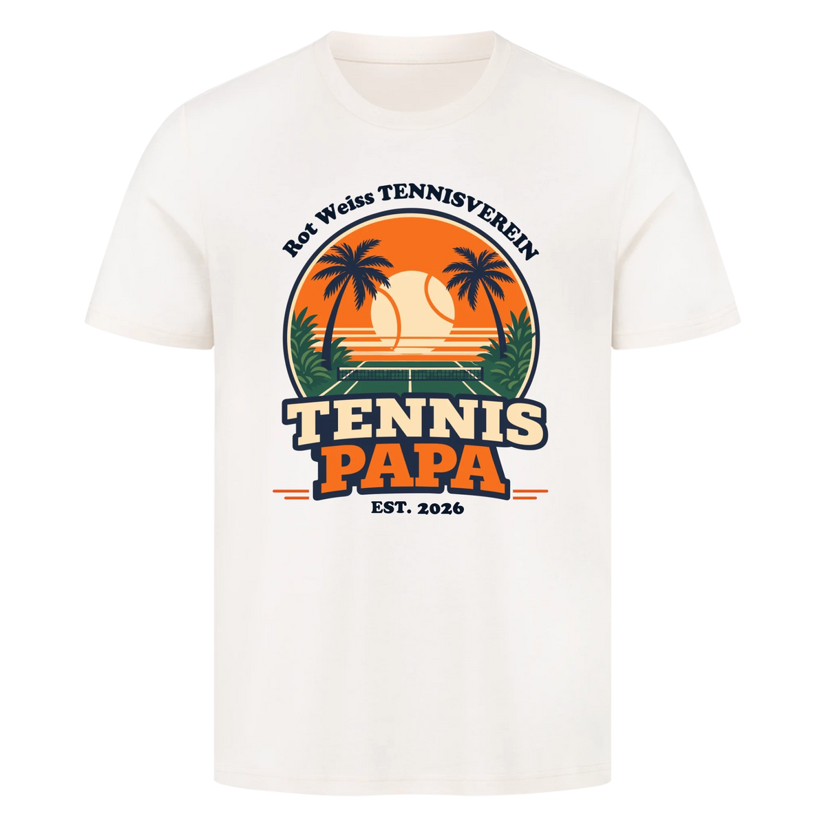 Tennis Papa auf T-Shirt, Farbe naturweiß
