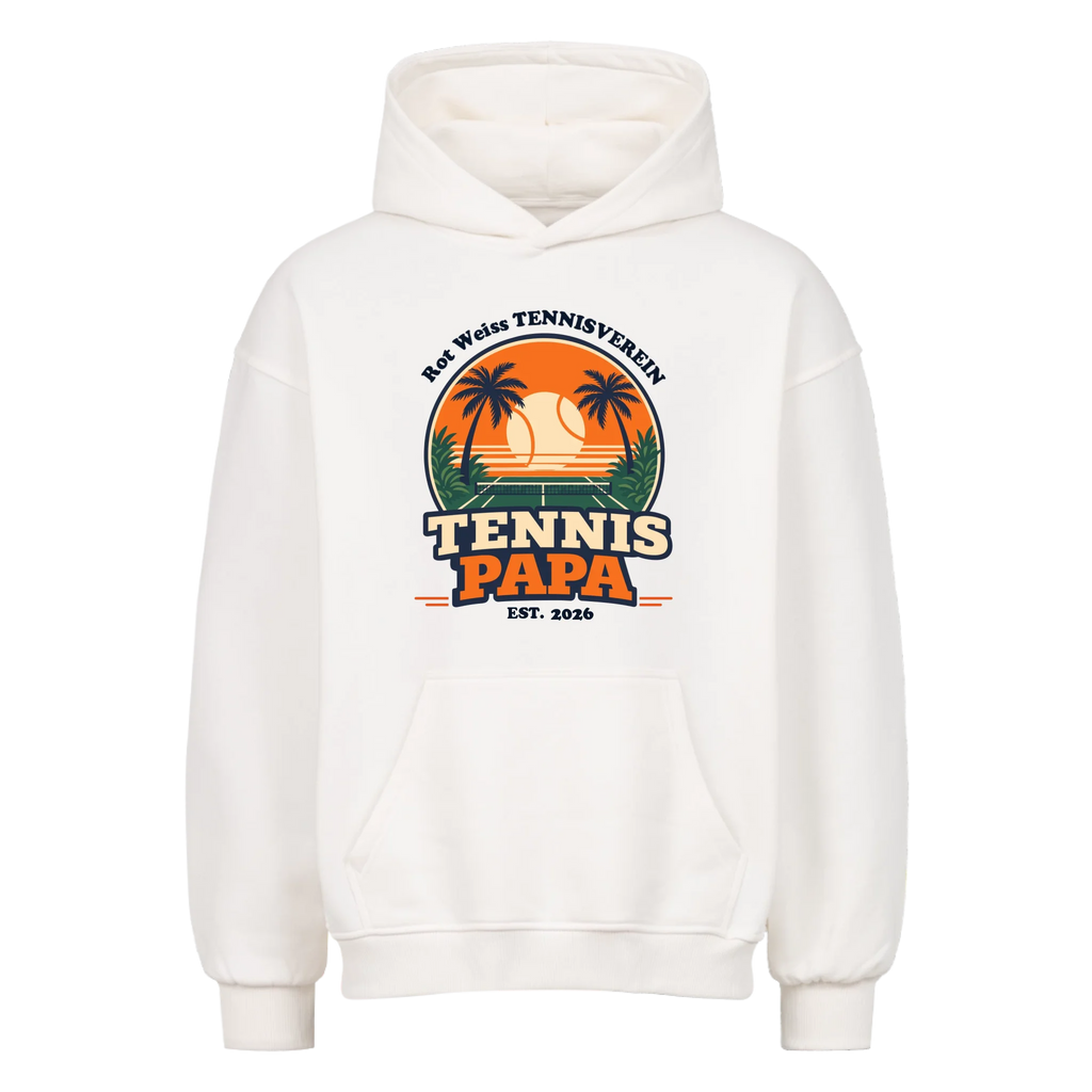 Tennis Papa auf Oversized Hoodie, Farbe weiß