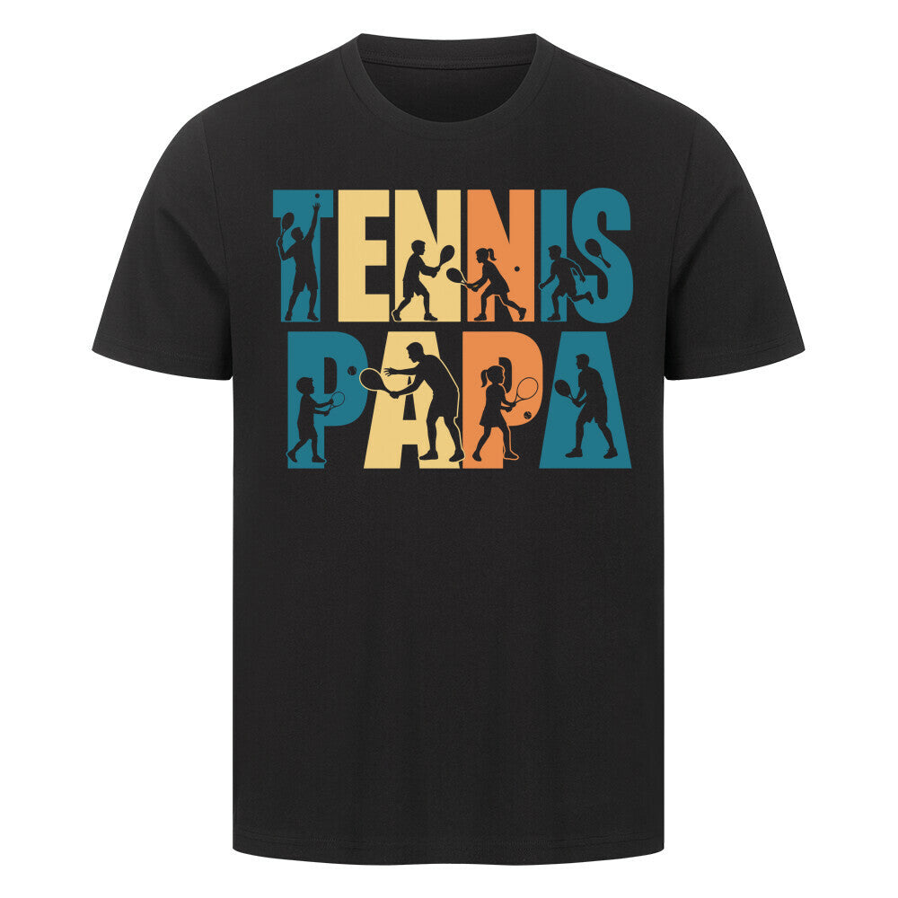 Tennispapa Schriftzug auf T-Shirt, Farbe schwarz