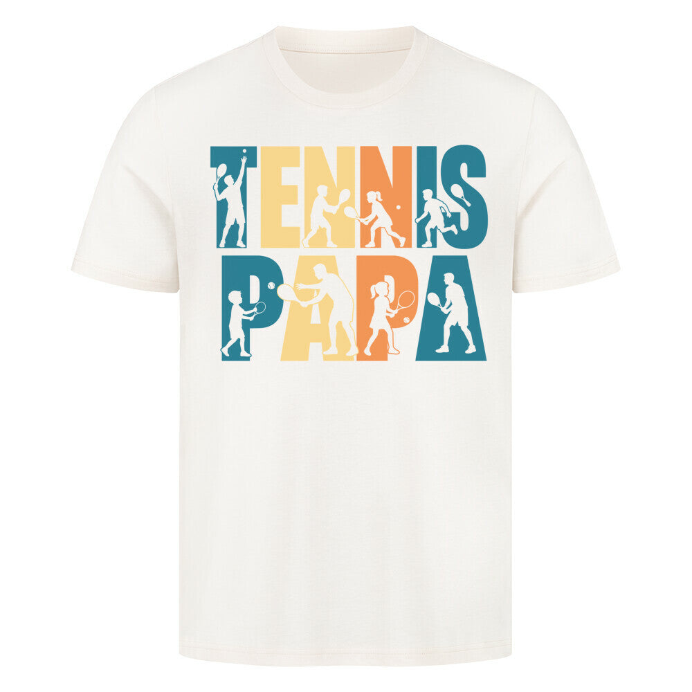 Tennispapa Schriftzug auf T-Shirt, Farbe naturweiß