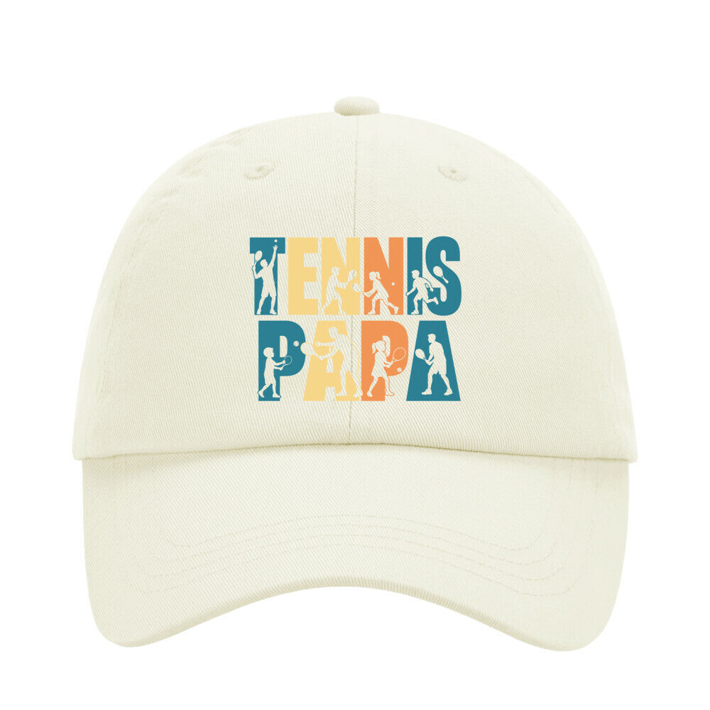 Tennispapa Schriftzug auf Cap, Farbe beige