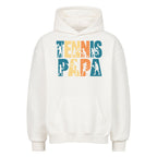 Tennispapa Schriftzug auf Oversized Hoodie, Farbe weiß