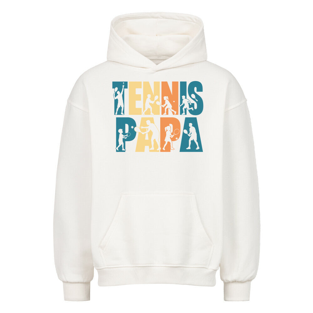 Tennispapa Schriftzug auf Oversized Hoodie, Farbe weiß