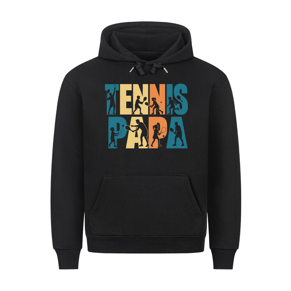 Tennispapa Schriftzug auf Hoodie, Farbe schwarz