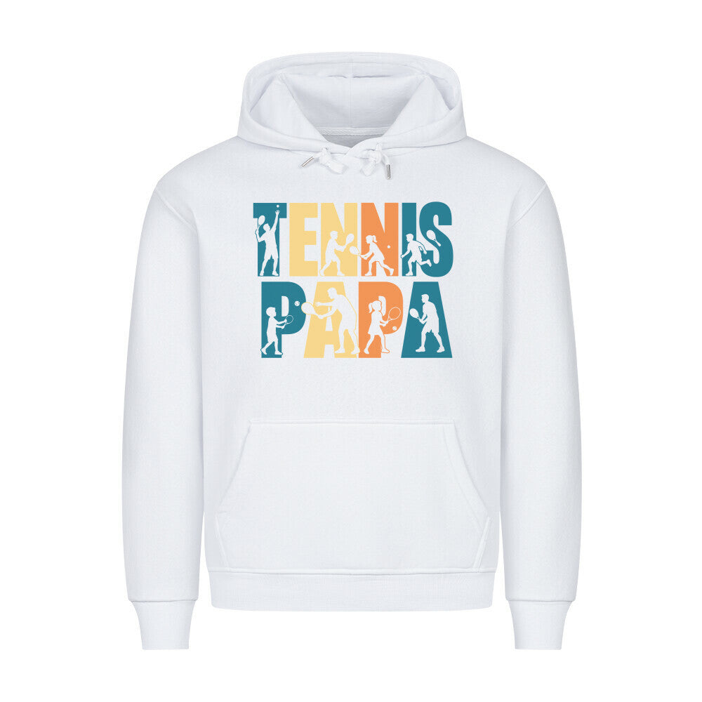 Tennispapa Schriftzug auf Hoodie, Farbe weiß