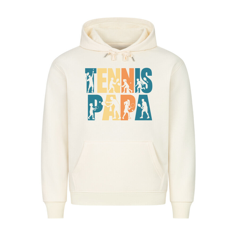 Tennispapa Schriftzug auf Hoodie, Farbe beige