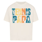 Tennispapa Schriftzug auf Oversized Shirt, Farbe naturweiß