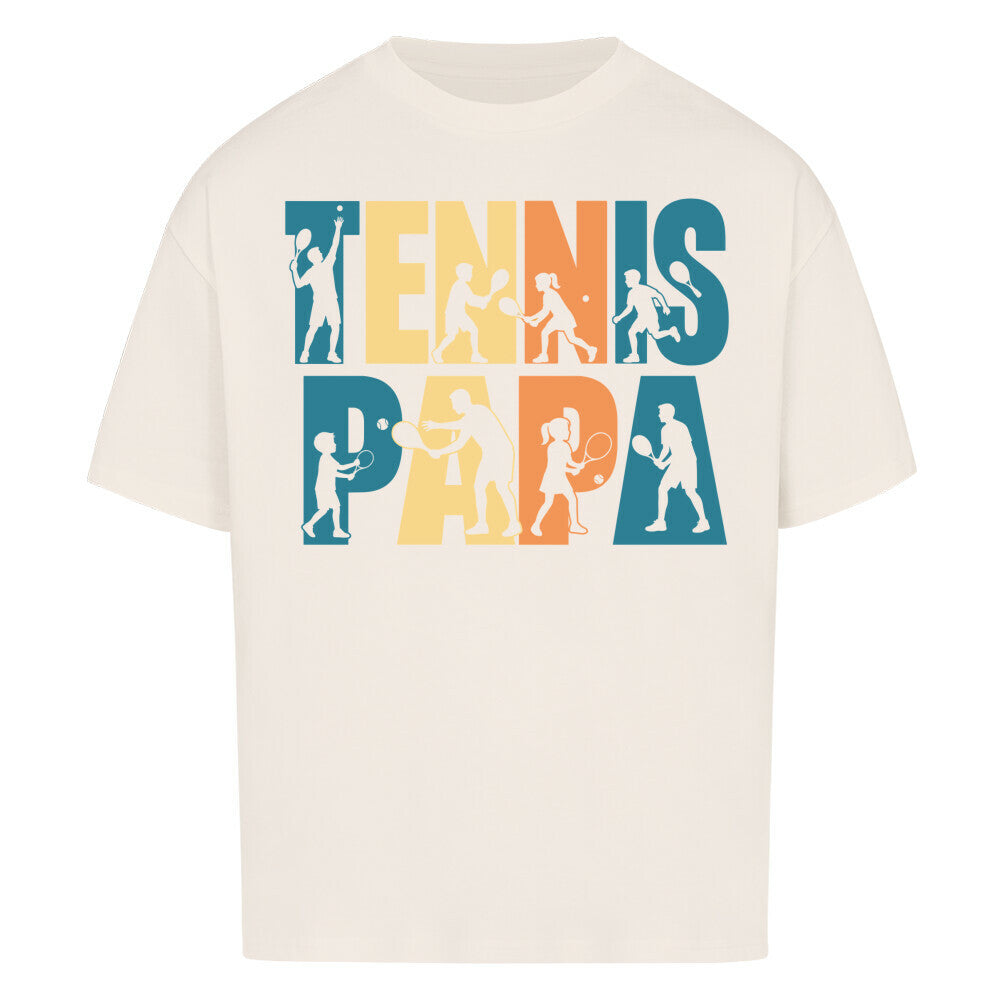 Tennispapa Schriftzug auf Oversized Shirt, Farbe naturweiß